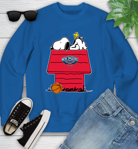 New Orleans Pelicans NBA Basketball Snoopy Woodstock The Peanuts Movie Youth Sweatshirt 8