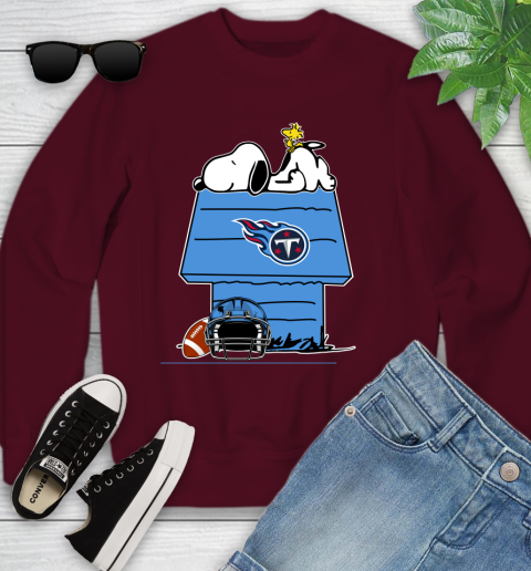 Tennessee Titans NFL Football Snoopy Woodstock The Peanuts Movie Youth Sweatshirt 5
