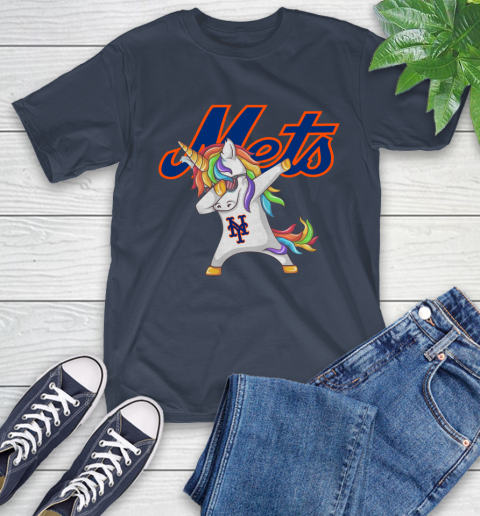 New York Mets MLB Baseball Funny Unicorn Dabbing Sports T-Shirt 4