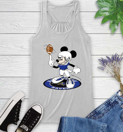 NFL Football Baltimore Ravens Cheerful Mickey Disney Shirt Racerback Tank 2