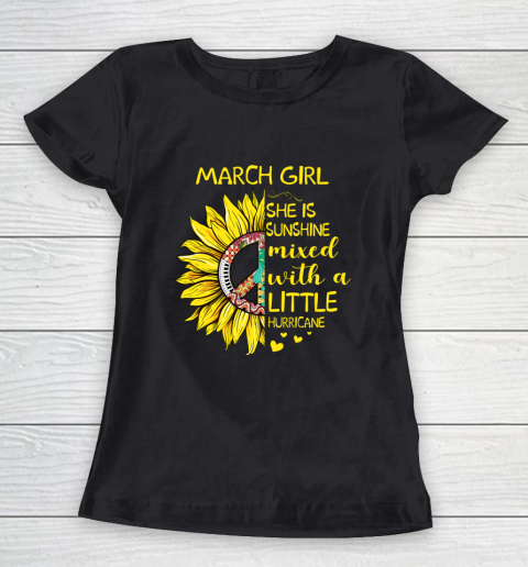 March Girl She is Sunshine Shirt Women Hippie Sunflower Birthday Women's T-Shirt
