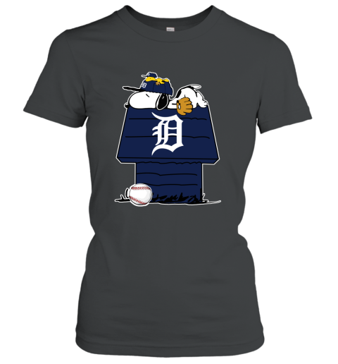 Peanuts Charlie Brown And Snoopy Playing Baseball Detroit Tigers T