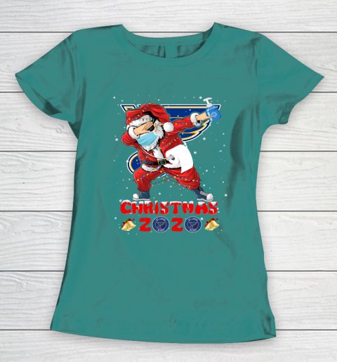 St.Louis Blues Funny Santa Claus Dabbing Christmas 2020 NHL Women's T-Shirt 10