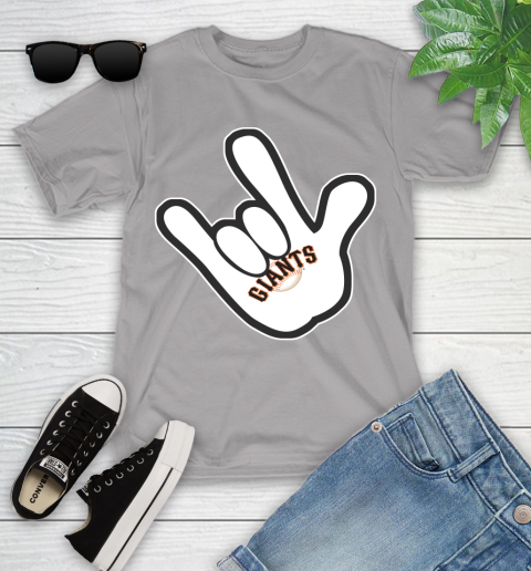 San Francisco Giants MLB Baseball Mickey Rock Hand Disney Youth T-Shirt 4