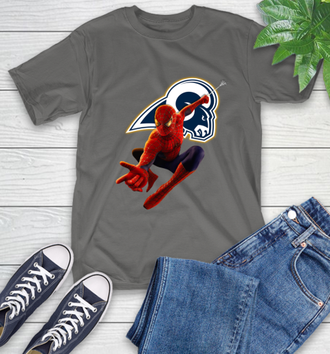 NFL Spider Man Avengers Endgame Football Los Angeles Rams T-Shirt 9