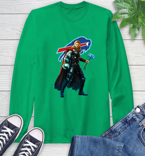 NFL Thor Avengers Endgame Football Buffalo Bills Long Sleeve T-Shirt 7