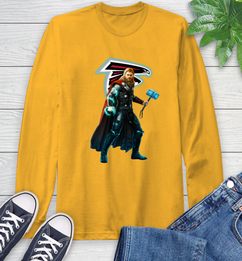NFL Thor Avengers Endgame Football Atlanta Falcons Long Sleeve T-Shirt 3