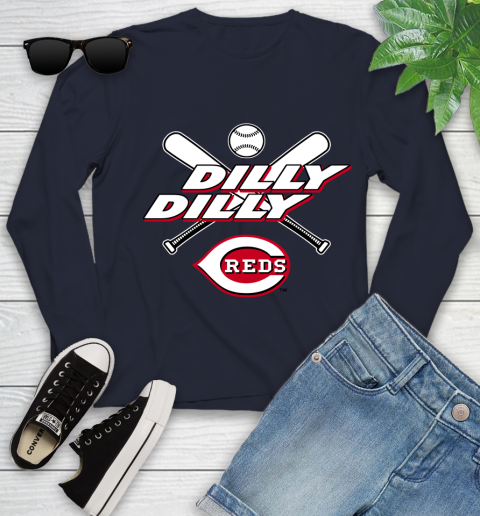 MLB Cincinnati Reds Dilly Dilly Baseball Sports Youth Long Sleeve 3