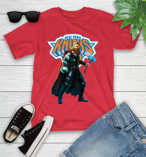 NBA Thor Avengers Endgame Basketball New York Knicks Youth T-Shirt 10