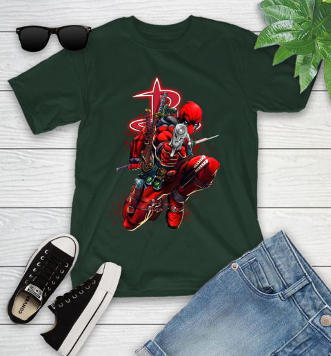 NBA Deadpool Marvel Comics Sports Basketball Houston Rockets Youth T-Shirt 5