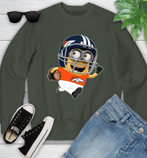 NFL Denver Broncos Minions Disney Football Sports Youth Sweatshirt 10