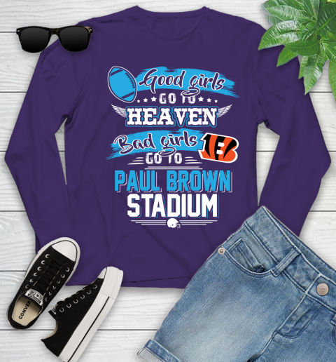 Cincinnati Bengals NFL Bad Girls Go To Paul Brown Stadium Shirt Youth Long Sleeve 4