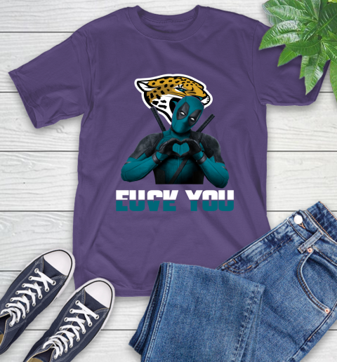NHL Jacksonville Jaguars Deadpool Love You Fuck You Football Sports T-Shirt 5