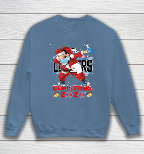 LA Clippers Funny Santa Claus Dabbing Christmas 2020 NBA Sweatshirt 6