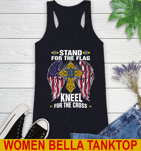 MLB Baseball Detroit Tigers Stand For Flag Kneel For The Cross Shirt Racerback Tank 8