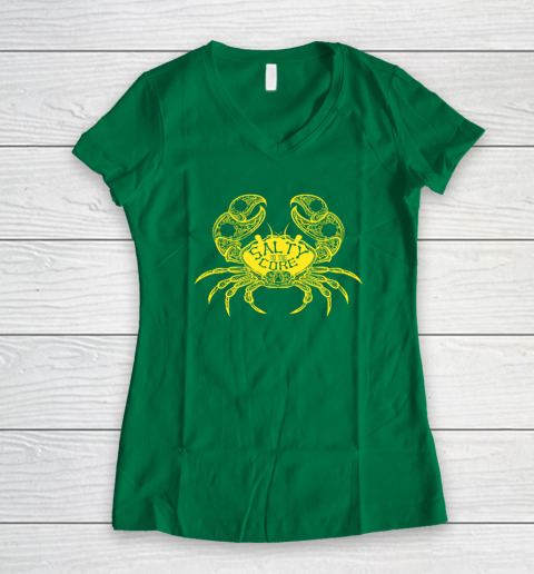 Salty To The Core Crab Women's V-Neck T-Shirt 3