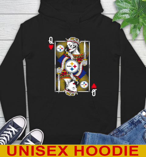NFL Football Pittsburgh Steelers The Queen Of Hearts Card Shirt Hoodie