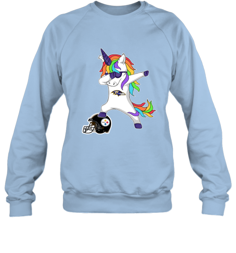 Football Dabbing Unicorn Steps On Helmet Baltimore Ravens Sweatshirt