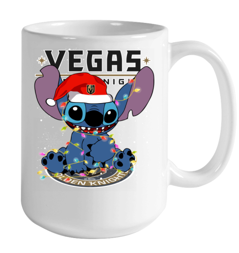 Vegas Golden Knights NHL Hockey noel stitch Christmas Color Changing Mug 15oz 2