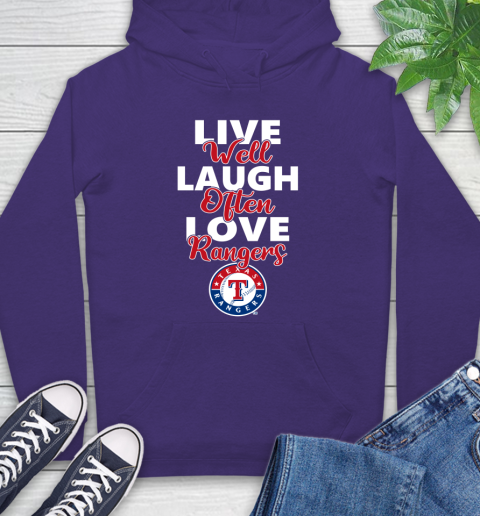 MLB Baseball Texas Rangers Live Well Laugh Often Love Shirt Hoodie 5