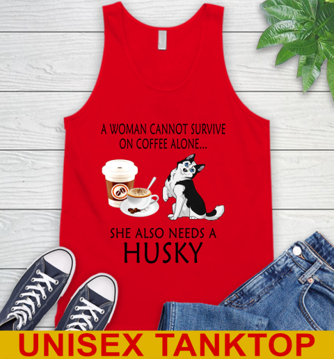 Women cannot survive on coffee alone she also need a HUSKY tshirt 60