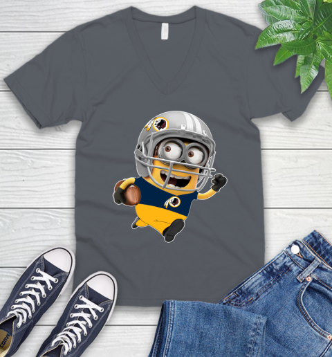 NFL Washington Redskins Minions Disney Football Sports V-Neck T-Shirt 5