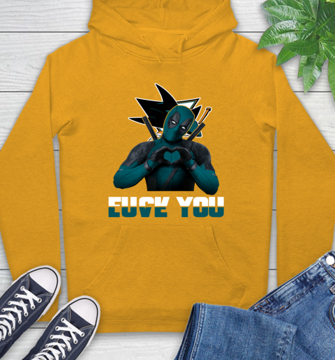 NHL San Jose Sharks Deadpool Love You Fuck You Hockey Sports Hoodie 2