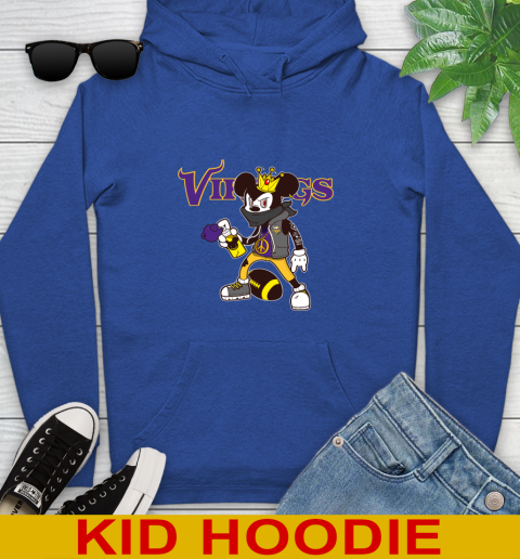 Minnesota Vikings NFL Football Mickey Peace Sign Sports Youth Hoodie 10