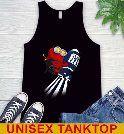 MLB Baseball New York Yankees Deadpool Minion Marvel Shirt Tank Top