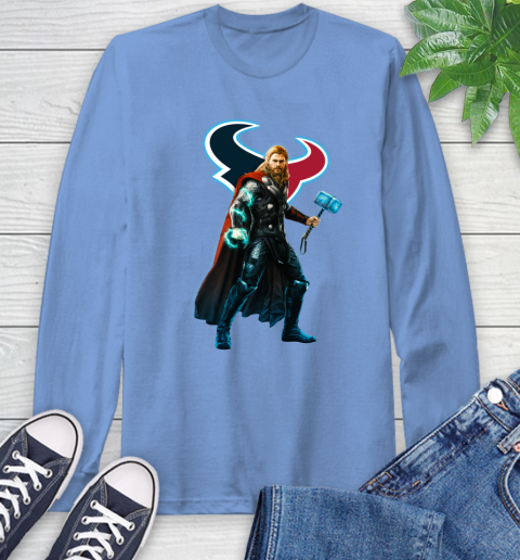 NFL Thor Avengers Endgame Football Houston Texans Long Sleeve T-Shirt 11