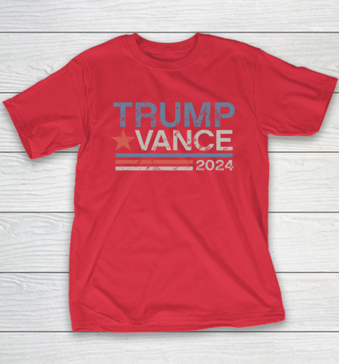 Trump Vance 2024 Retro Stripe Trump JD Vance Youth T-Shirt - Image 8
