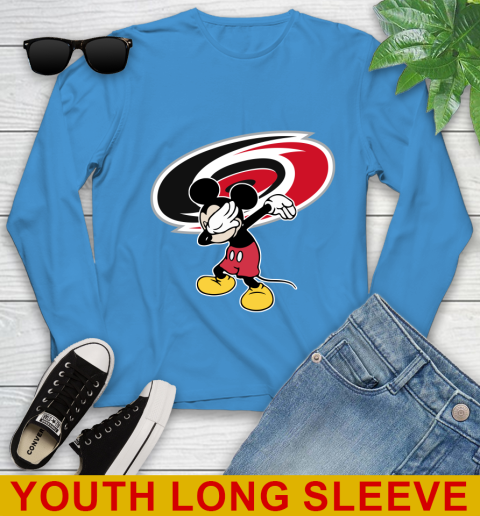 Carolina Hurricanes NHL Hockey Dabbing Mickey Disney Sports Youth Long Sleeve 8