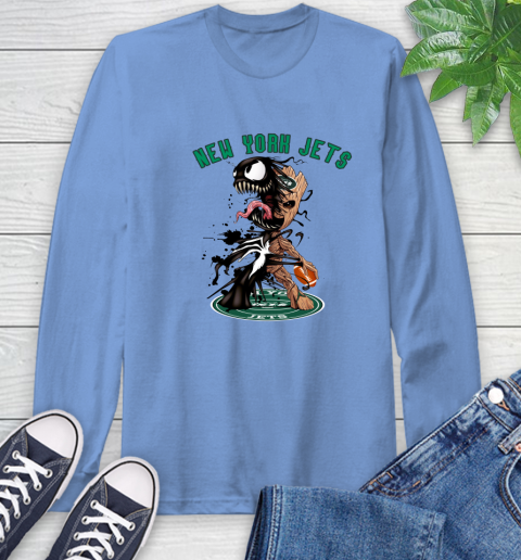 NFL New York Jets Football Venom Groot Guardians Of The Galaxy Long Sleeve T-Shirt 11