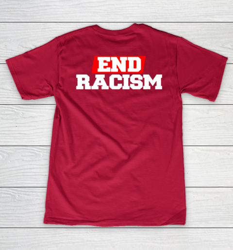 NFL End Racism Print In Front And Back V-Neck T-Shirt 14