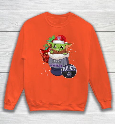 Sacramento Kings Christmas Baby Yoda Star Wars Funny Happy NBA Sweatshirt 4