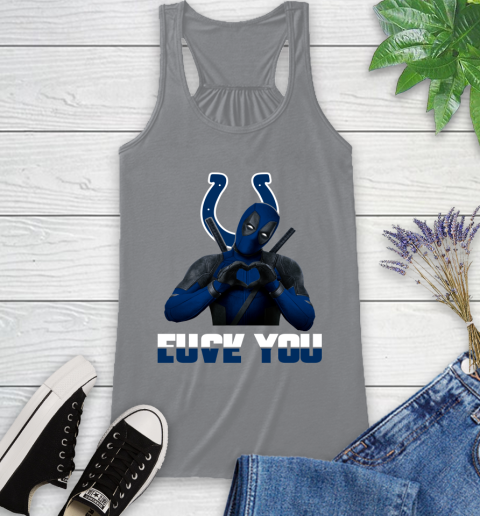 NHL Indianapolis Colts Deadpool Love You Fuck You Football Sports Racerback Tank 4