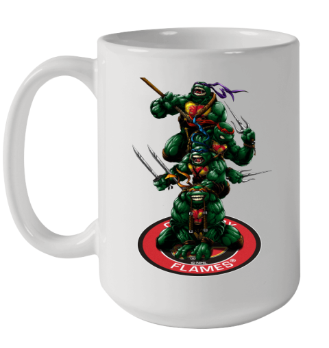 NHL Hockey Calgary Flames Teenage Mutant Ninja Turtles Shirt Ceramic Mug 15oz