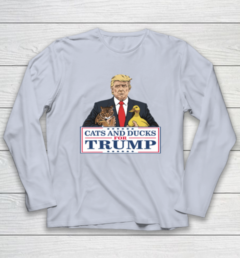 Cats And Ducks For Trump 2024 Kittens And Ducks For Trump Long Sleeve T-Shirt 4