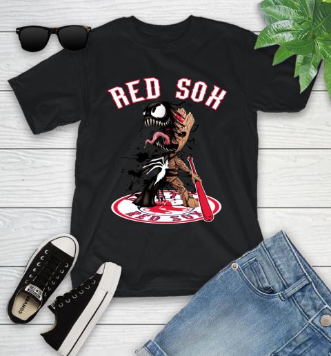 MLB Boston Red Sox Baseball Venom Groot Guardians Of The Galaxy Youth T-Shirt 2