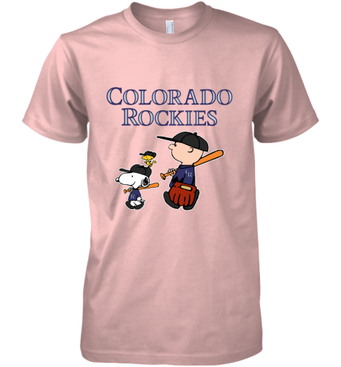 Colorado Rockies Let's Play Baseball Together Snoopy MLB Premium Men's T-Shirt