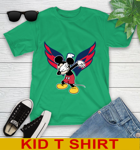Washington Capitals NHL Hockey Dabbing Mickey Disney Sports Youth T-Shirt 6