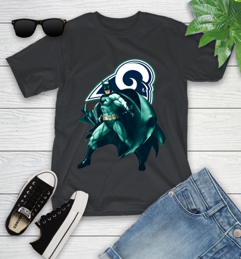 NFL Batman Football Sports Los Angeles Rams Youth T-Shirt 2