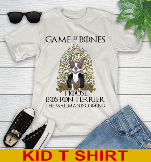 Game of bones house boston terrier dog the mailman is coming tshirt 96