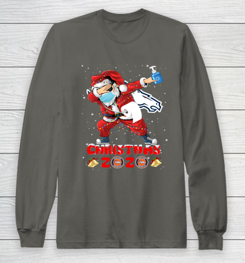 Denver Broncos Funny Santa Claus Dabbing Christmas 2020 NFL Long Sleeve T-Shirt 5