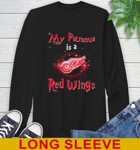 NHL Hockey Harry Potter My Patronus Is A Detroit Red Wings Long Sleeve T-Shirt