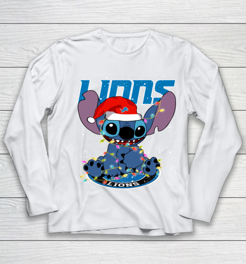 Detroit Lions NFL Football noel stitch Christmas Youth Long Sleeve