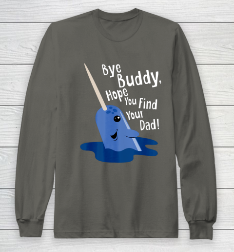 Bye Buddy Narwhal Elf Funny Christmas Holiday Gift Long Sleeve T-Shirt 5