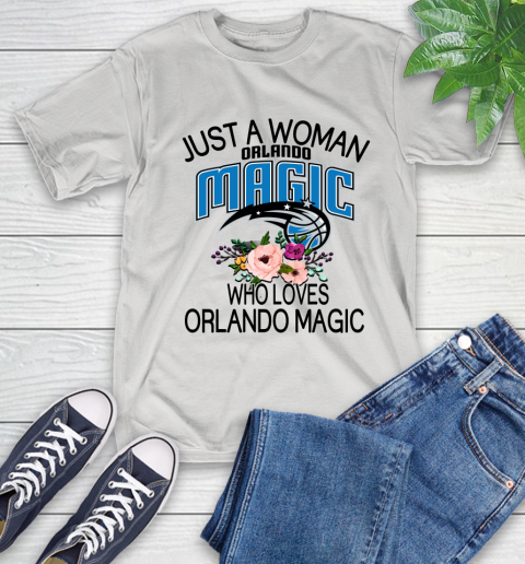 NBA Just A Woman Who Loves Orlando Magic Basketball Sports T-Shirt