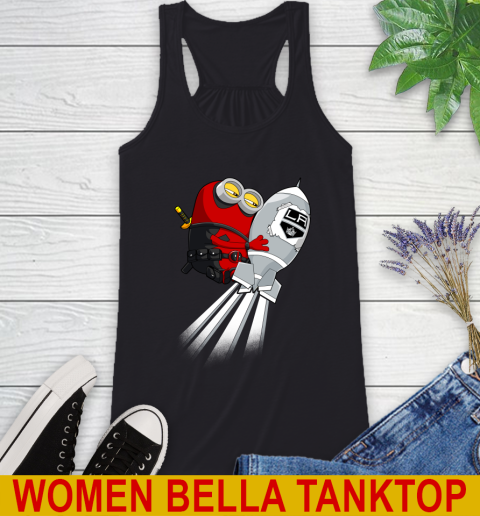 NHL Hockey Los Angeles Kings Deadpool Minion Marvel Shirt Racerback Tank