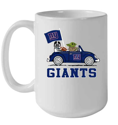 NFL Football New York Giants Darth Vader Baby Yoda Driving Star Wars Shirt Ceramic Mug 15oz
